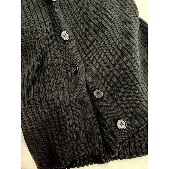 Bobi Rib Midi Black Small NWT Revolve Vintage Look Winter Fall Skirt Button Slit - Picture 4 of 16